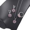 Inlaid Zircon Design Jewelry Set Women'S Three-Piece Fashion High-End Jewelry Set Women