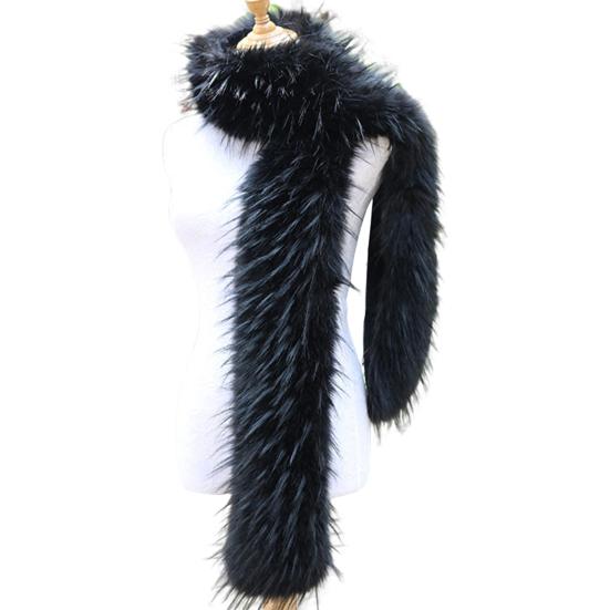 Women Long Scarf Solid Color Thickened Scarf Imitation Fox Fur Versatile Soft Scarf Winter Outdoor Wear