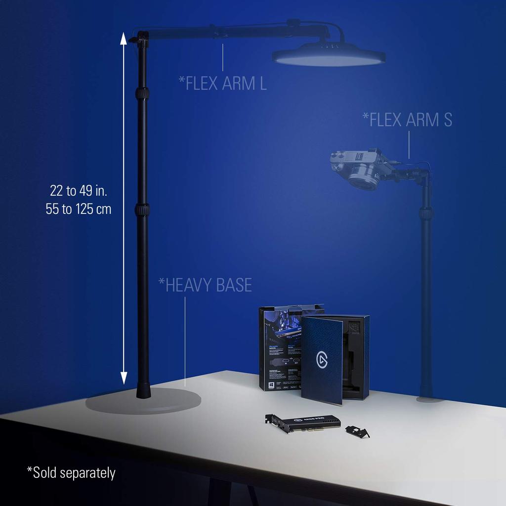 Elgato MULTI MOUNT L Monopod for Game Maximum Detachable Desk Mounting Compatible with Multi Mount Accessories Streaming/Handcam Filming; Height
