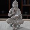 Buddhas Statue with Solar Light Home Garden Decors Sitting Meditating Buddhas Figurines for Outdoor Yard Lawn Ornaments