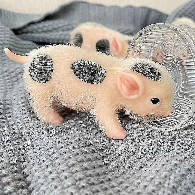 Weiche Silikon-Schweinepuppe Vollkörper-Silikon-Schweinepuppe Weiche Haptik 5 Zoll Niedliche Tiere Lebendiges Schweinebaby Kinderspielzeug Fotografie Requisiten