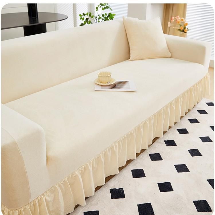 New Autumn and Winter Thick Plush Sofa Cover Anti Cat Scratch Old Fashioned Sofa Straight Row Elastic Skirt Hem Pad