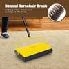 Carpet Sweeper Manual Push with Horsehair Brush, Electrostatic Floor Roller Sweeper Broom Non Electric for Pet Hair, Rug (Yellow)