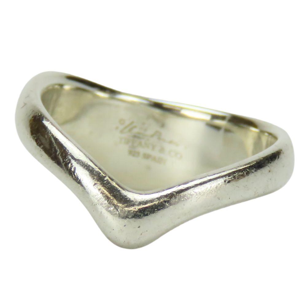Begagnade TIFFANY&Co. Ring Böjd Våg Hjärta EU#51 Silver925 4.7g Silver El Saperetti