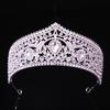DIEZI Elegante Luxus Königin Prinzessin Rosa Kristall Diadem Für Frauen Mädchen Hochzeitsparty Barock Strass Krone Haar Schmuck