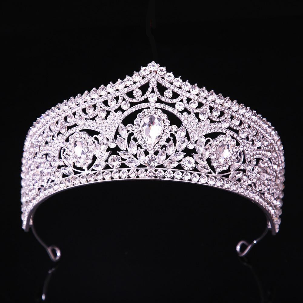 DIEZI Elegante Luxus Königin Prinzessin Rosa Kristall Diadem Für Frauen Mädchen Hochzeitsparty Barock Strass Krone Haar Schmuck