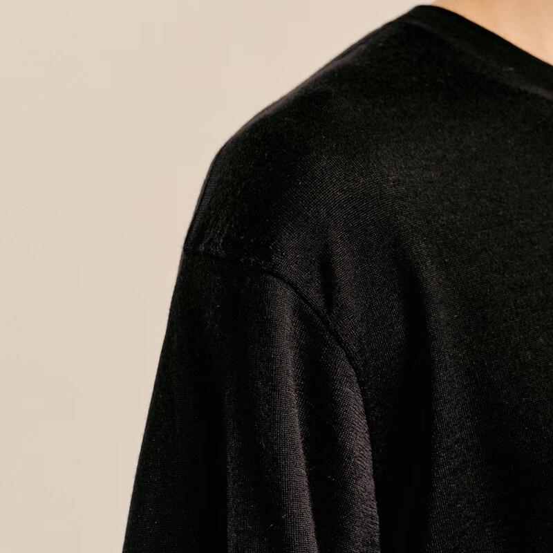 CROQUIS Men's 2024 Autumn Fitted Round Neck Short Sleeve Wool Sweater