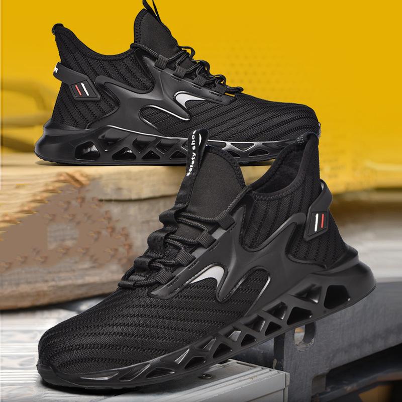 Breathable Men Work Safety Boots Steel Toe Safety Boots Anti-Smash Anti-Puncture Work Sneakers Indestructible Protective Boots