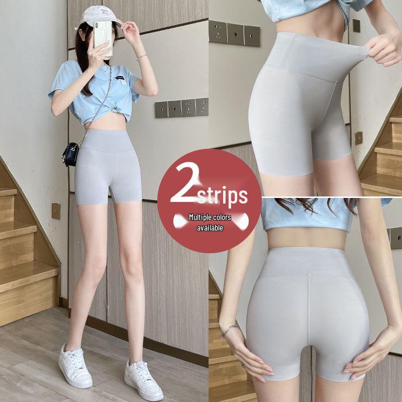 Women's Anti-Exposure Safety Shorts - Seamless, Ice Silk, Plus Size, Abdomen Control & Hip Lift, No Roll Up, Summer Thin Base Layer.