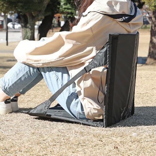 [Amazon.co.jp Exclusive] Captain Stag Zabuton Folding Chair Mat, Compact FD Chair Mat with Storage Bag, Black, UY-7083