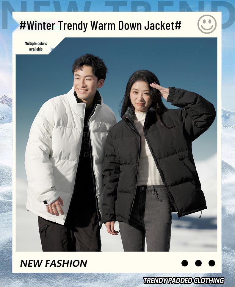 Men's High-Quality Winter Down Jacket: Warm Business Style with Thickened Stand Collar for Teens and Adults.