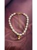 Women's Fairy Pearl Heart Pendant Necklace - Cool Choker Style with Smiley Face and Acacia Bean Clavicle Chain
