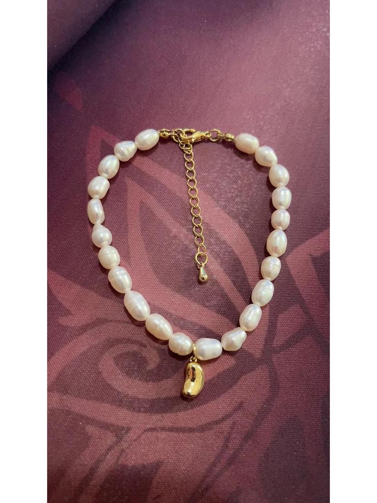 Damen Fairy Pearl Herz Anhänger Halskette - Cooler Choker-Stil mit Smiley und Akazienbohnen Schlüsselbeinkette