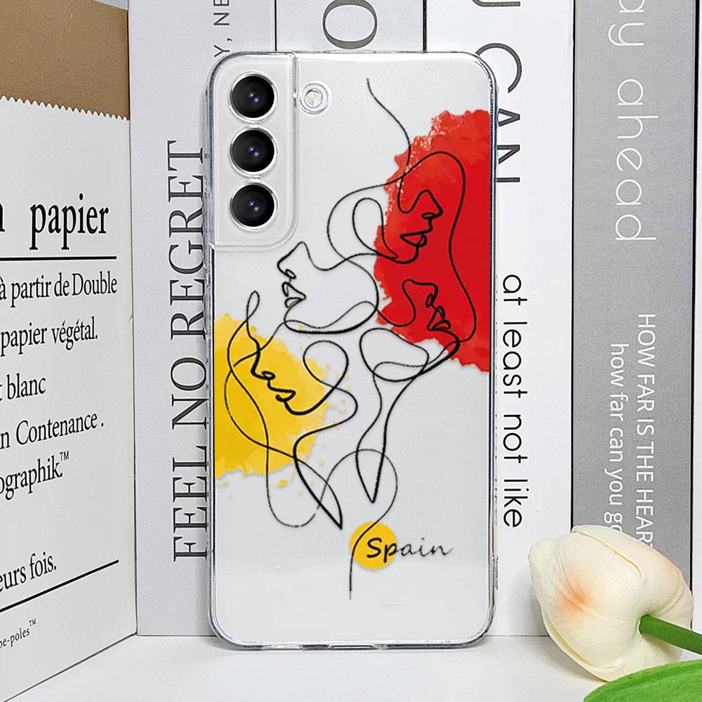 

Модный чехол для телефона с картой Испании и самолетом для путешествий на Samsung Galaxy S25 S24 S23 S22 S21 Ultra Plus FE Прозрачный мягкий чехол Билет на самолет Funda Samsung S25