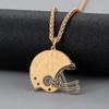 Qiuhan OEM/ODM Custom Sporty Football Helmet Necklace Personalized Jersey Number Pendant Necklace Gift for Boy and Man Necklace