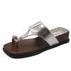 Thick-soled slope heel pinch foot cool slippers women's summer flip-flops new vacation travel beach sandals
