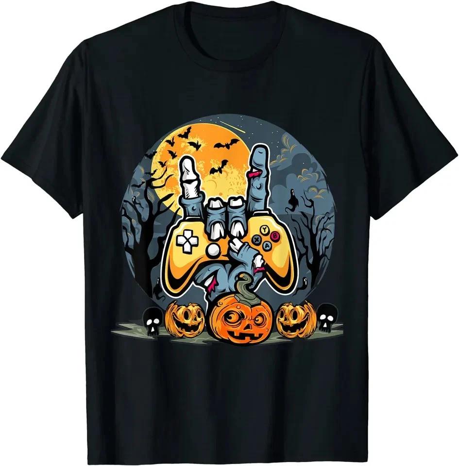 Vintage Halloween Skeleton Gamer Gaming Unisex T-Shirt S-5XL L