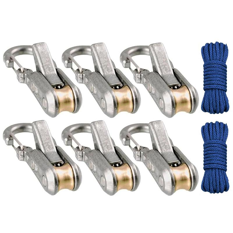 Heavy Duty Rope Tensioner with Retractable Tie Down Adjustable Camping Rope for Tarp Hammock Boat Outdoor Gear Securing Tool
