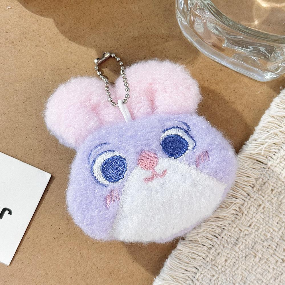 Cute Fox Rabbit Officer Plush Keychain Squeaky Bag Charm Pendant Soft Stuffed Animal Toy Gift