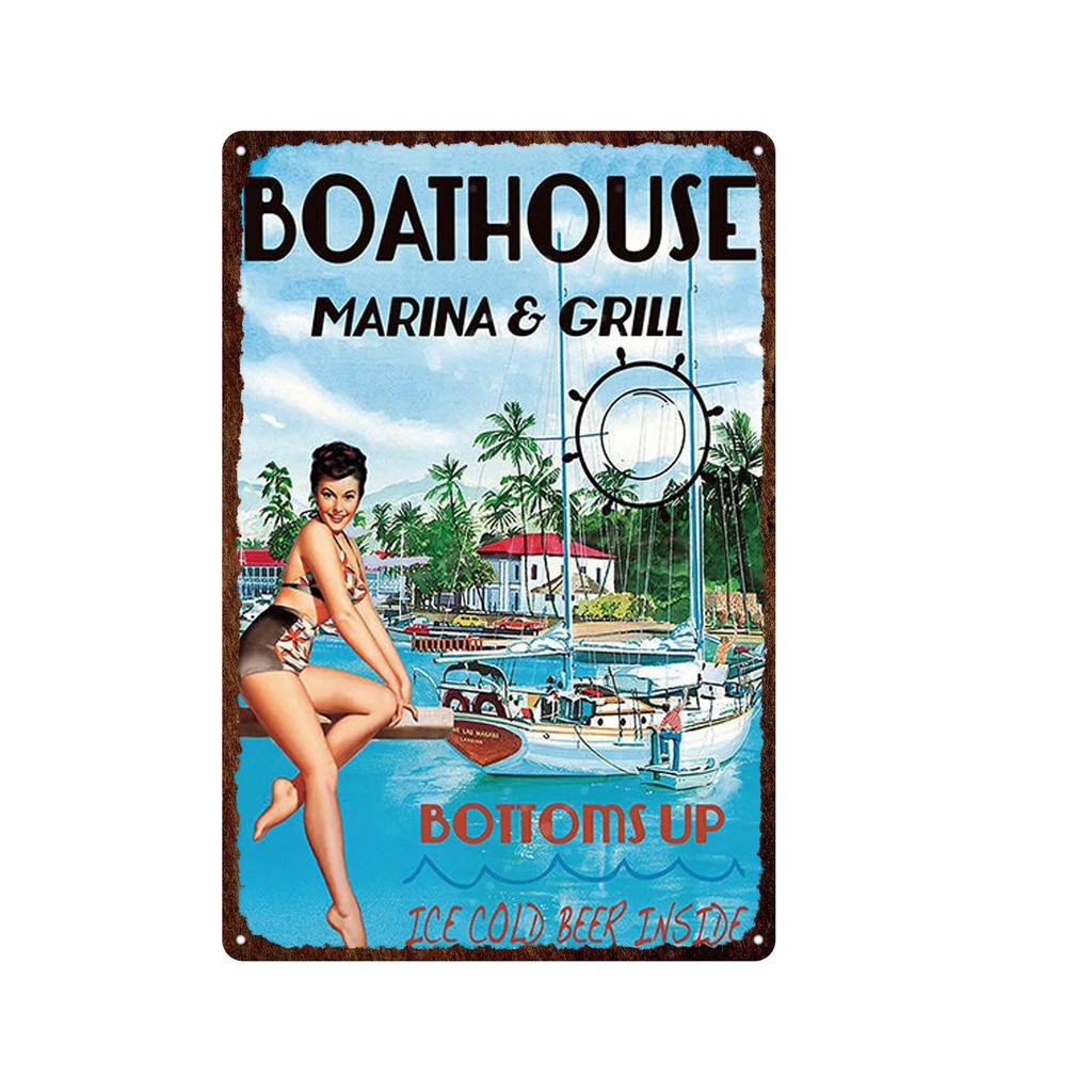 Iron Painting Elegant Pin Up Girl Retro Posters Tin Sign Metal Sign Decor Wall Women Portrait Bar Pub Club Man Cave Pictures