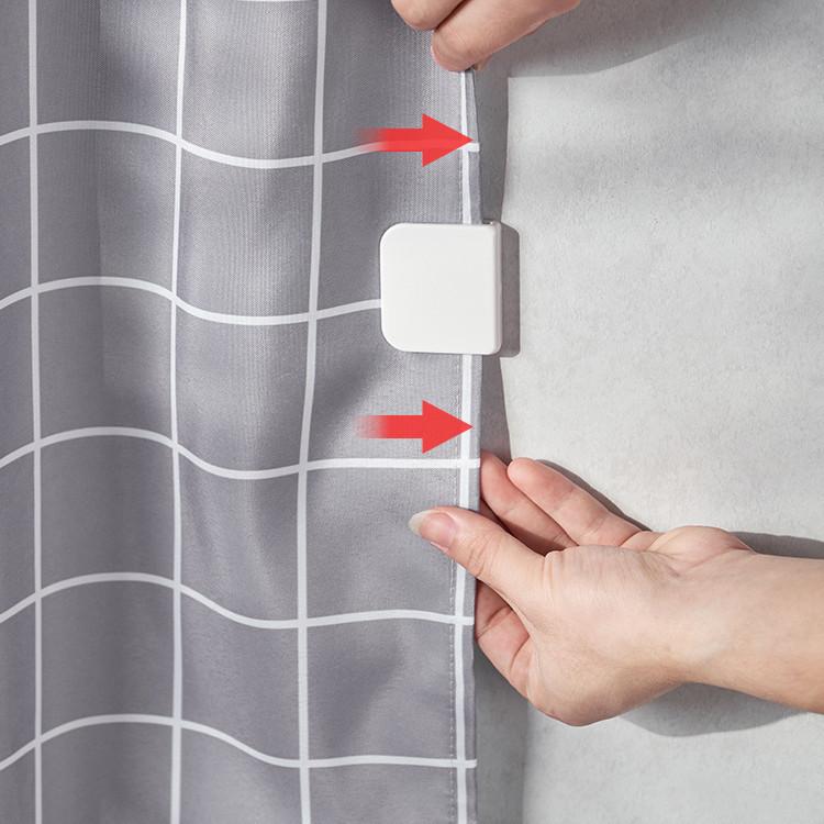 Windproof No-Drill Shower Curtain Clips, Splash-Proof, 2-Pack