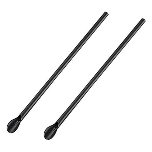 AS ONE Disposable Spoon Straws, Black, 500 Count