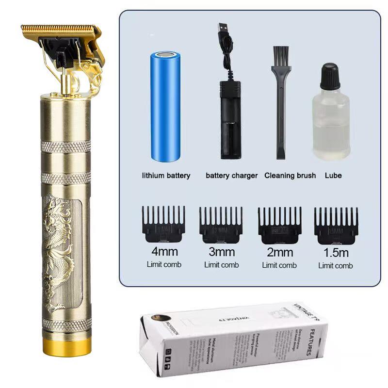 Professional Electric Hair Clipper for Barbers & Home: Precision Carving, Slicked Back Styles, Bald Head Trim.