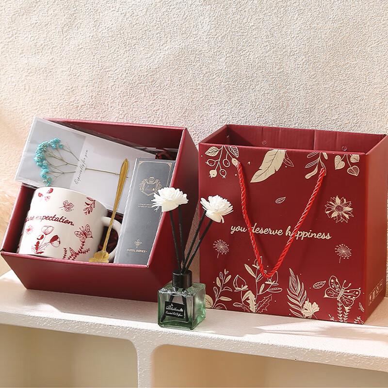 JIN MING LI Keramiktasse Geschenkset mit Löffel