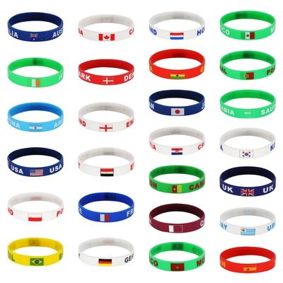 Set van 10 Levendige Siliconen Polsbandjes Met 2026 Sportevenement Landenvlaggen Ideaal Voor Cadeaus En Feesten
