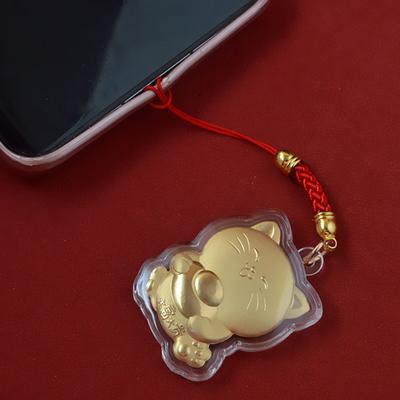 Glückskatze Yuanbao Katze Handykette Kamera Schlüssel Kordelkette Niedliches Lanyard Schlüsselanhänger Jahresgeschenk