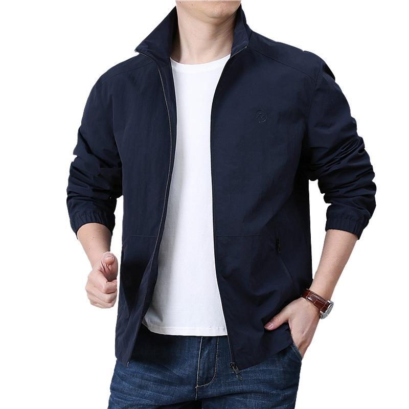 5722 Spring Men's Breathable Casual Jacket - Lightweight, Loose, Stylish Outerwear for Middle-Aged Men