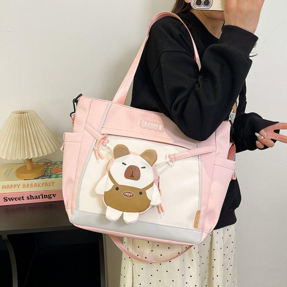 Harajuku Capybara Shoulder Bag Japanese Style Lolita Handbag Lovely Students School Bag  Travel