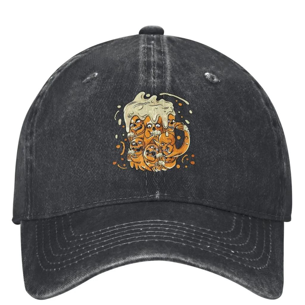 Beer Spooky Halloween Funny Oktoberfest Baseball Cap Outdoor Sports High Quality Trucker Hat Unisex Unisex Sunshade Baseball Caps