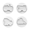 4Pcs 3D Car Plane Cookie Cutter Biscuit Mold Train Vehicle Transportation Baking Stamp Press Plunger Sugarcraft Fondant Cutters