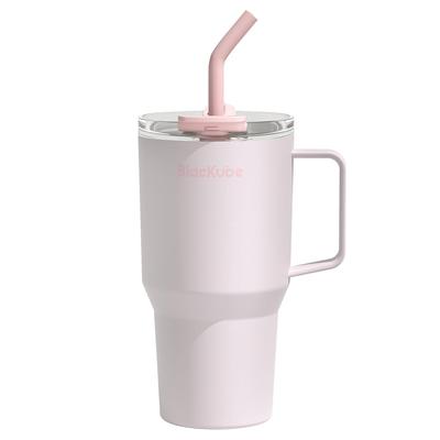 Blackube Ceramic Tumbler Straw Kettle Handle 800ml Coffee Vacuum Quencher Insulation Cold Insulated Wide Mouth Large Capacity Direct Drinking Home