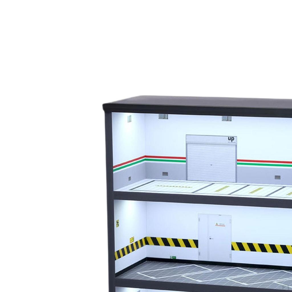 1/64 Scale Diecast Model Car Display Case Garage Protection Storage with Lighting for