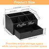 Wooden Coffee Rack Coffee Bar Organizer 5 Compartments Coffee Bar Accessories Vintage Coffee Storage Station Coffee Pods Holder