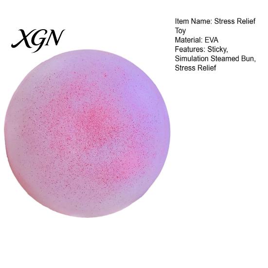 Sensory Fidget Toy Pink Bun Stress Relief Sticky Simulation Steamed Squeeze Relaxation Ball Slow Rising Dumpling Shape