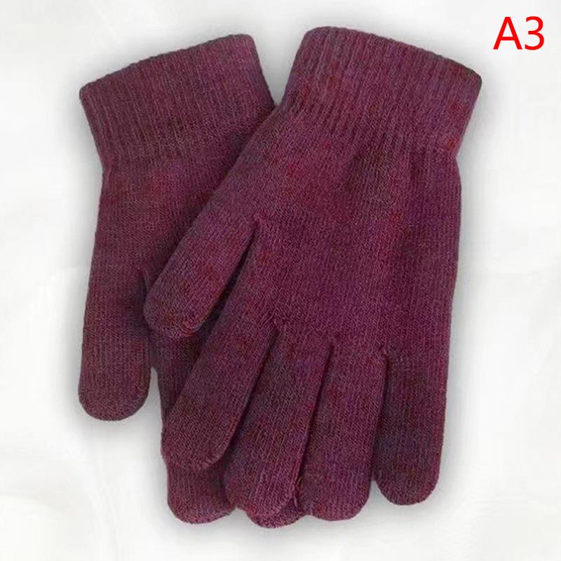 

2025 Elastic Full Finger Gloves Fashion Women Men Winter Warm Knitted Woolen Outdoor Gloves Warm Thick Cycling Driving Mittens