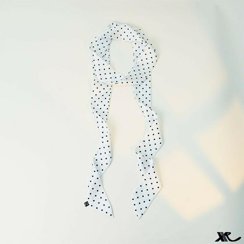 Silk Polka Dot Tie Waist Scarf: Long, Narrow Belt & Ribbon for Trousers, Waist Cincher, or Accessory