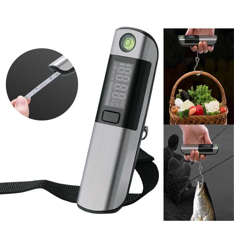 Portable LCD Digital Luggage Scale Hanging Scale Travel Weighs Scale With Tape Measure Home Multifunctional Electronic Scale