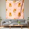 Capybaras with Coffee and Donuts Pattern Patterned Tapestry Decorative Wall Hanging, Home Bedroom Living Room Decor