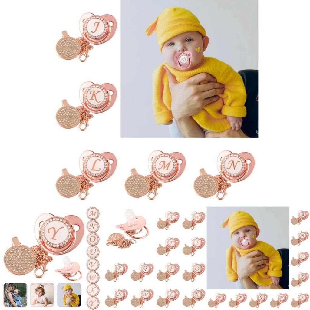 Stunning Crystal Rhinestone Baby Soothers And Pacifier Clips Bpa-free Silicone