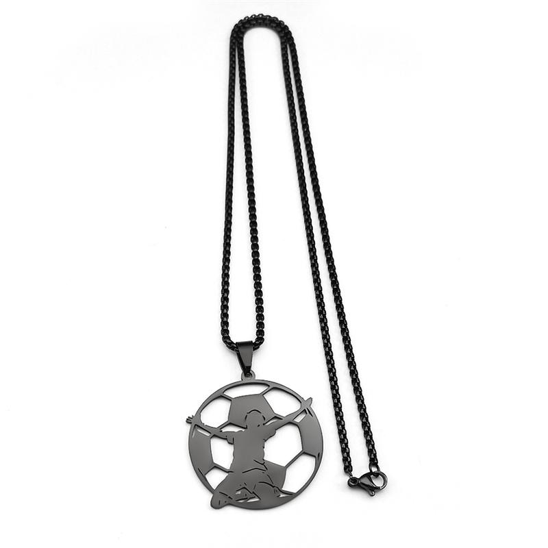 Soccer Football Goalkeeper Necklace For Women Men Stainless Steel Gold Silver Color Sports Spirit Chain Jewelry Gifts Collar