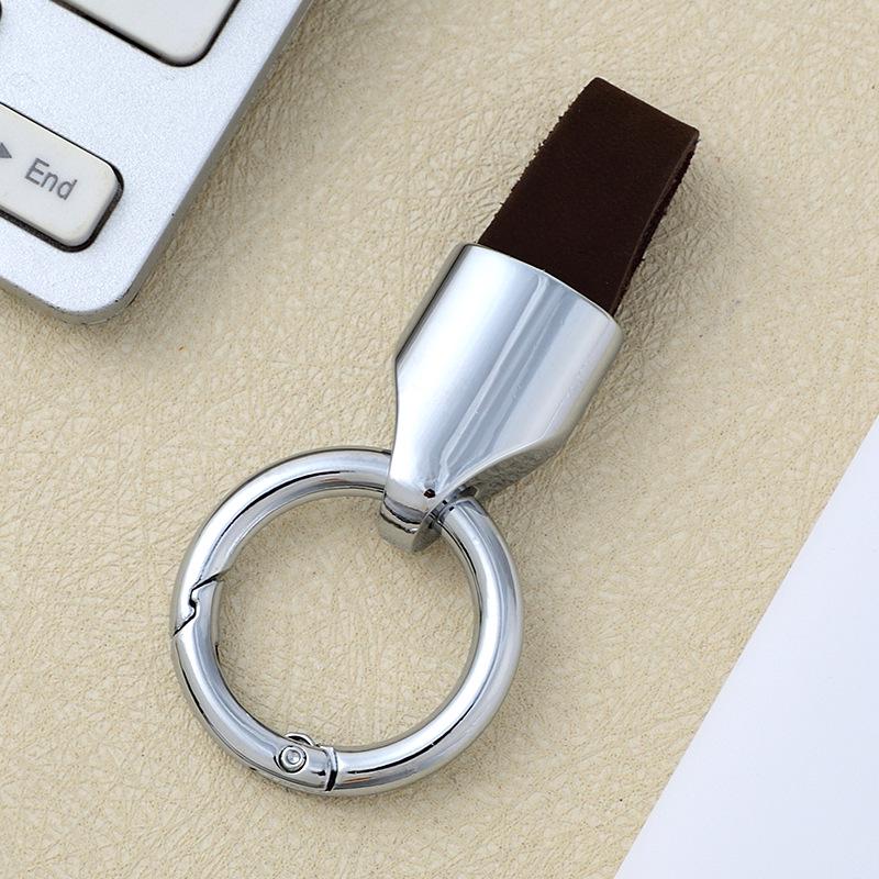 Personalisierter Auto-Schlüsselanhänger für Herren - Kurzer Anti-Verlust-Leder-Schlüsselanhänger mit aufgedrucktem Logo