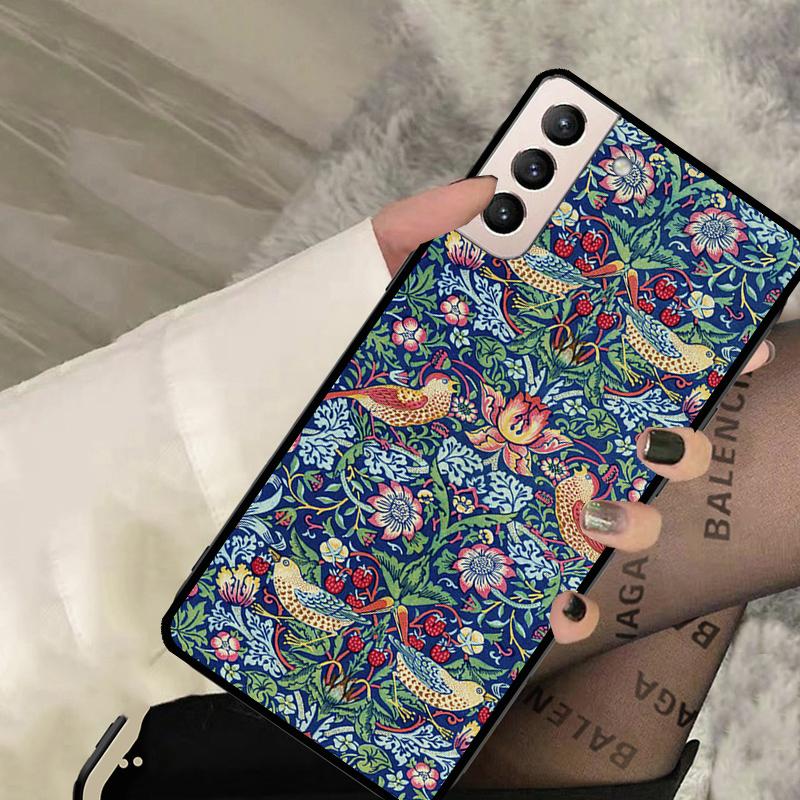 William Morris Strawberry Thief Case For Samsung Galaxy S20 FE S8 S9 S10 Note 10 Plus Note 20 S21 S22 Ultra Back Cover
