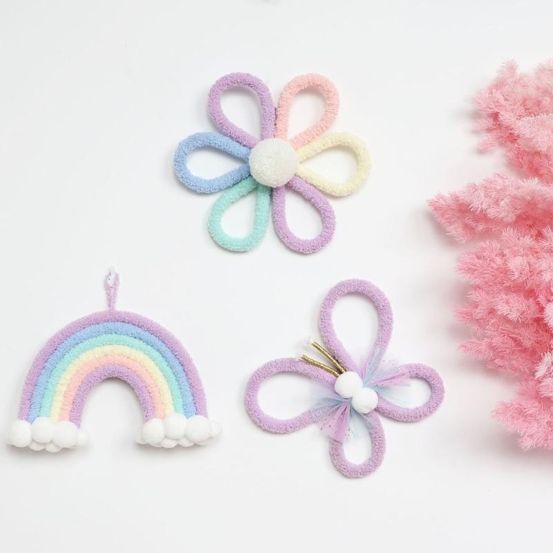 Handwovens Rainbows Butterfly Flowers Wall Decoration Nursery Bohemians Home Decoration For Children Playroom