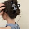 Vintage Polka Dot Bow Large Hair Claw Luxury Shark Clip Women Back Head Hair Accessories