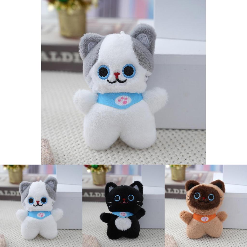 Charming Small Cat Plush Charm Cute Kitty Bag Ornament Fluffy Toy Key Holder