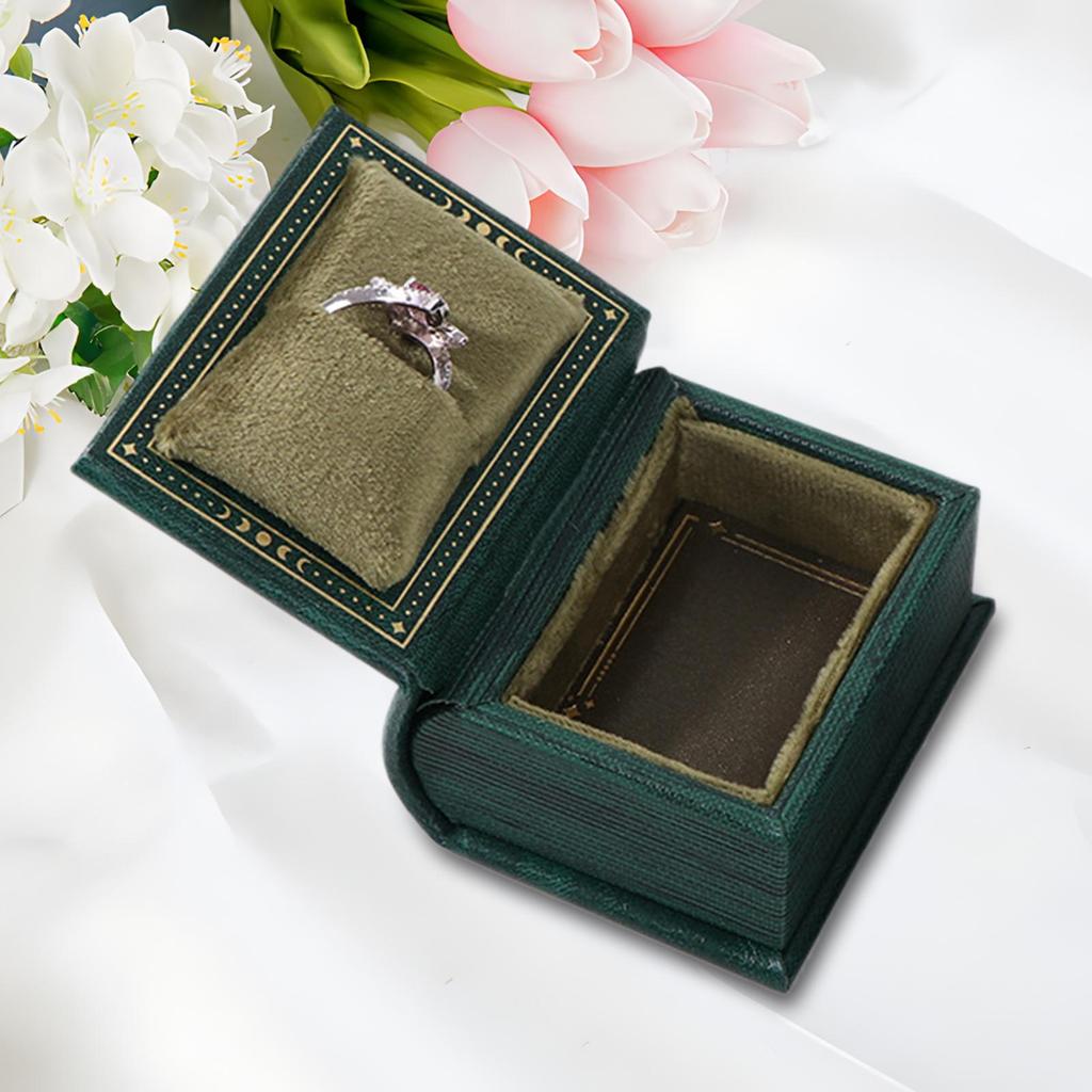 Ring Case Book Shape Jewelry Organizer Ring Box Wedding Magnetic Closure For Men Engagement Proposal Birthday Travel Christmas